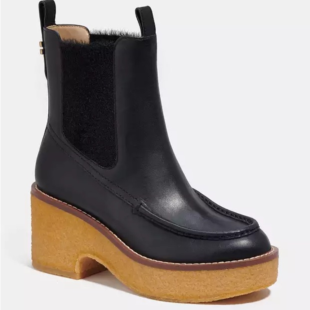 Coach “Delaney” gum sole leather boots
